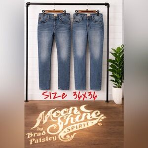 🔥💙👉2 Pair Moonshine Spirit by Brad Paisley 120 Proof Slim Straight Jeans 36x36